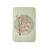 Peach quadratische Laternen blühen "Ruhe" Badematte (Vorderseite Vertikal)