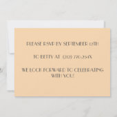 Peach Raffinierter Rotwein Geburtstag Einladung (Rückseite)