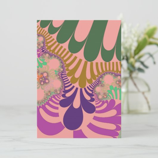 Peach Rainbow Mod Einladung (Stehend Vorderseite)