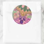 Peach Rainbow Mod Runder Aufkleber (Tasche)