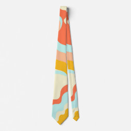 Peach Rainbows Fly Bye Neck Tie Krawatte
