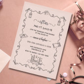 Peach Ramadan Bow doodle ramadan iftar invitation Einladung