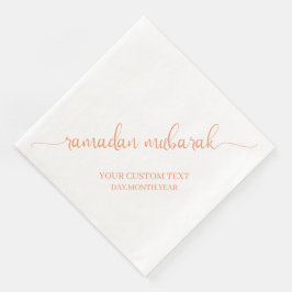 Peach Ramadan Mubarak Calligrafie Custom Serviette