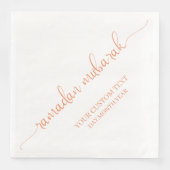 Peach Ramadan Mubarak Calligrafie Custom Serviette (Vorderseite)