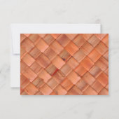 Peach Rattan Seashell Wedding Reply RSVP Cards (Rückseite)