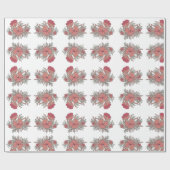 Peach Read Coral Floral Garden Muster Geschenkpapier (Flach)
