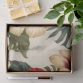 Peach, Red and White Tropical Hibiskus Seidenpapier (Geschenk)