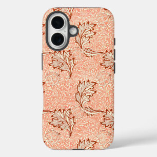 Peach Red Floral Botanisches Muster Morris William iPhone 16 Hülle