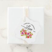 Peach Red Floral Watercolor Hochzeit Vielen Dank Geschenkanhänger (Beispiel)