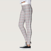 Peach Red Green Tartan Pattern Joggen Leggings (Links)