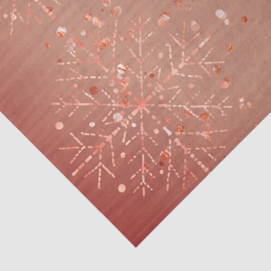 Peach Red Snowflakes Weihnachtszettel Seidenpapier (Detail)