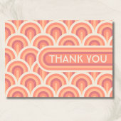 Peach Retro Art Deco Kinderdusche nach Maß Foto Dankeskarte