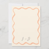 Peach Retro Champagner Tower Handgezeichnete Hochz Einladung (Rückseite)