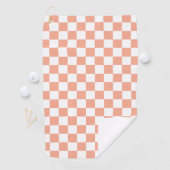Peach Retro Checkerboard Golfhandtuch (Insitu)