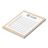 Peach Retro Custom Checklist Linken Notizblock (Rotiert)