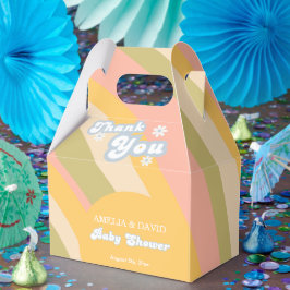 Peach Retro Favor Box Modern Geschenkschachtel