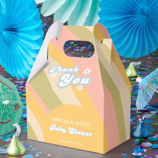 Peach Retro Favor Box Modern Geschenkschachtel (Party)