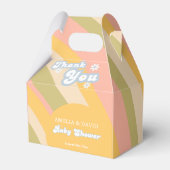 Peach Retro Favor Box Modern Geschenkschachtel (Vorderseite)