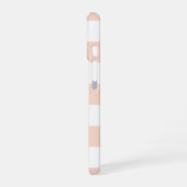 Peach Retro Karo Monogramm iPhone 16 Hülle (Linke Seite)