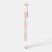 Peach Retro Karo Monogramm iPhone 16 Hülle (Rechte Seite)