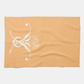 Peach Retro Weiße Geblüht Rose Geschirrtuch (Horizontal)