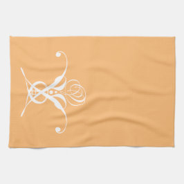 Peach Retro Weiße Geblüht Rose Geschirrtuch