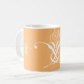 Peach Retro Weiße Geblüht Rose Kaffeetasse (Vorderseite Links)