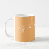 Peach Retro Weiße Geblüht Rose Kaffeetasse (Links)