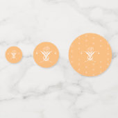 Peach Retro Weiße Geblüht Rose Konfetti (Vorderseiten)