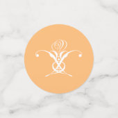 Peach Retro Weiße Geblüht Rose Konfetti (Klein Vorderseite)