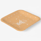 Peach Retro Weiße Geblüht Rose Pappteller (Gewinkelt)