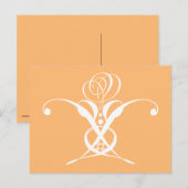 Peach Retro Weiße Geblüht Rose Postkarte (Vorne/Hinten)