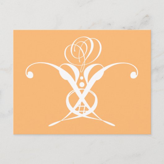 Peach Retro Weiße Geblüht Rose Postkarte (Vorderseite)