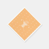 Peach Retro Weiße Geblüht Rose Serviette (Ecke)