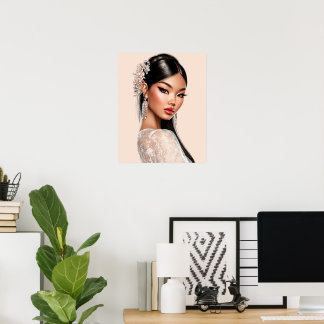 Peach Reverie | Vertikales Portrait Poster (16×20)