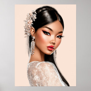 Peach Reverie Vertikales Portraitposter (18×24) Poster