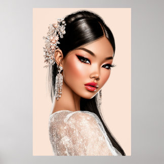 Peach Reverie | Vertikales Portraitposter (24x36) Poster