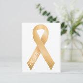 Peach Ribbon Postkarte (Stehend Vorderseite)