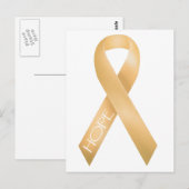 Peach Ribbon Postkarte (Vorne/Hinten)