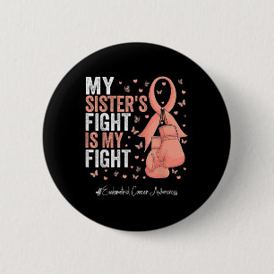 Peach Ribbon Schwester Endometrial Cancer Awarenes Button