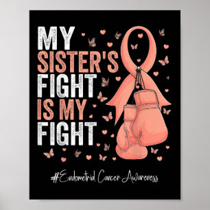 Peach Ribbon Schwester Endometrial Cancer Awarenes Poster