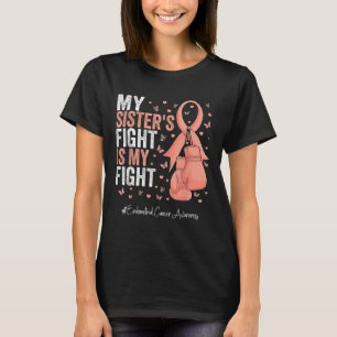 Peach Ribbon Schwester Endometrial Cancer Awarenes T-Shirt