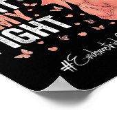 Peach Ribbon Tante Endometrial Cancer Awareness Poster (Ecke)