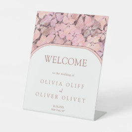 Peach Romance Wedding Welcome Sockelschild