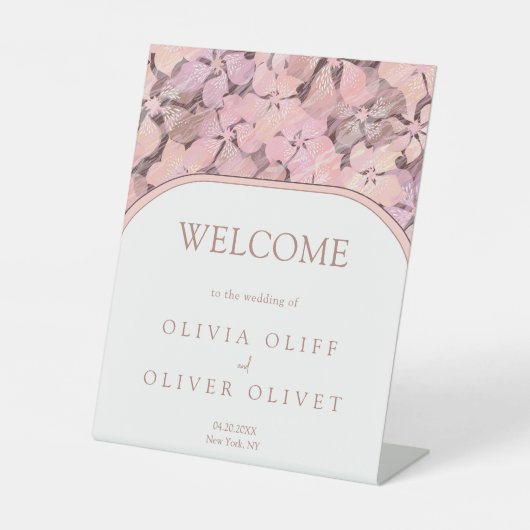 Peach Romance Wedding Welcome Sockelschild (Vorderseite)