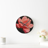 peach rose and dewdrops runde wanduhr (Zuhause)