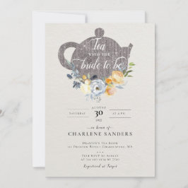 Peach Rose and Thistle Floral Bridal Tee Einladung