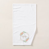 Peach-Rose Aquarellfarben-Floral-Monogramm Badhandtuch Set (Handtuch)