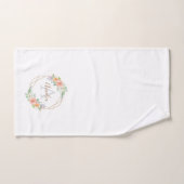 Peach-Rose Aquarellfarben-Floral-Monogramm Badhandtuch Set (Handtuch)