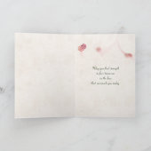 Peach-Rose auf Wood-Beileid Karte (Innenseite)